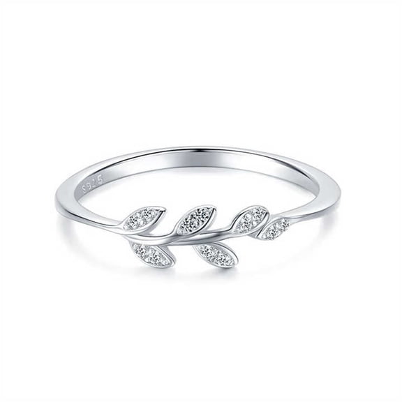 Leaf Shape Open Engagement Ring For Women's Gifts 1.5 Ct Diamond 14K White Gold Over