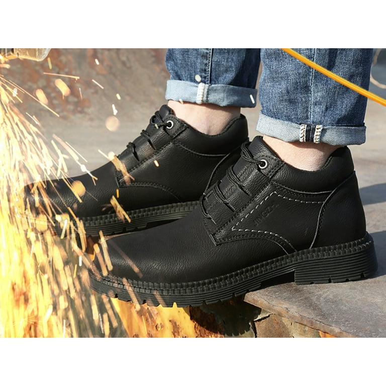 OwnShoe Waterproof Steel Toe Work Shoes for Men Women Leather Safety Boots  Construction Working Sneakers 