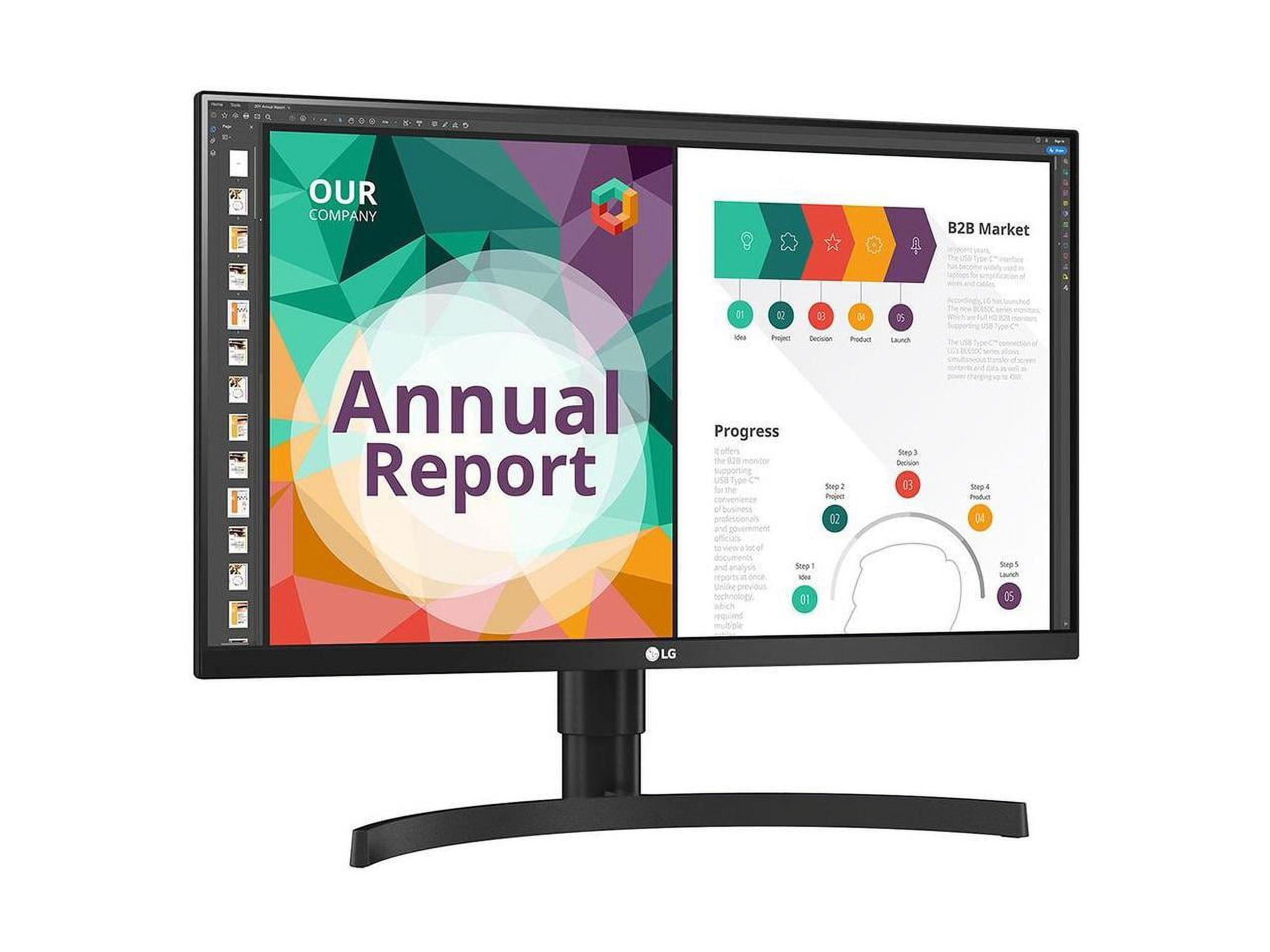 LG 27BN85UN-B 27" Class LCD Monitor - 16:9 - Textured Black - 27" Viewable - In-plane Switching (IPS) Technology - 1.07 Billion Colors - FreeSync - 5 ms - Speakers - Height, Swivel, Pivot, Tilt - U...