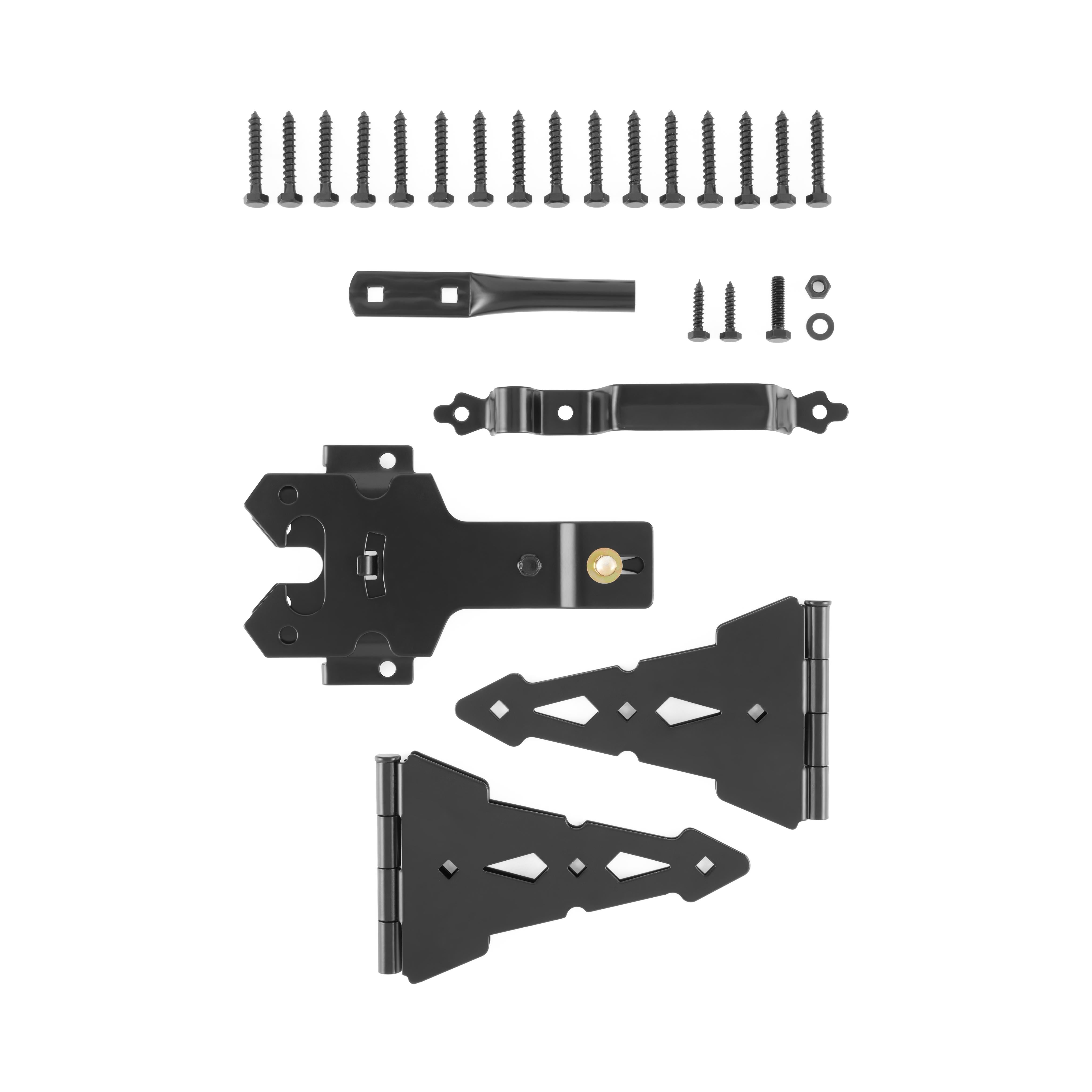 Hyper Tough 8 inch Black Deluxe Steel Latch Gate Kit,Mounting Hardware Included