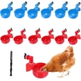 thumbnail image 1 of 12 Pcs Chicken Automatic Waterer Chicken Feeder Chick Seed Feeder Hens for Birds, Quail, Pigeons, with Punch Tool, 6 Blue, 6 Red, with 12 Screws, 1 of 4
