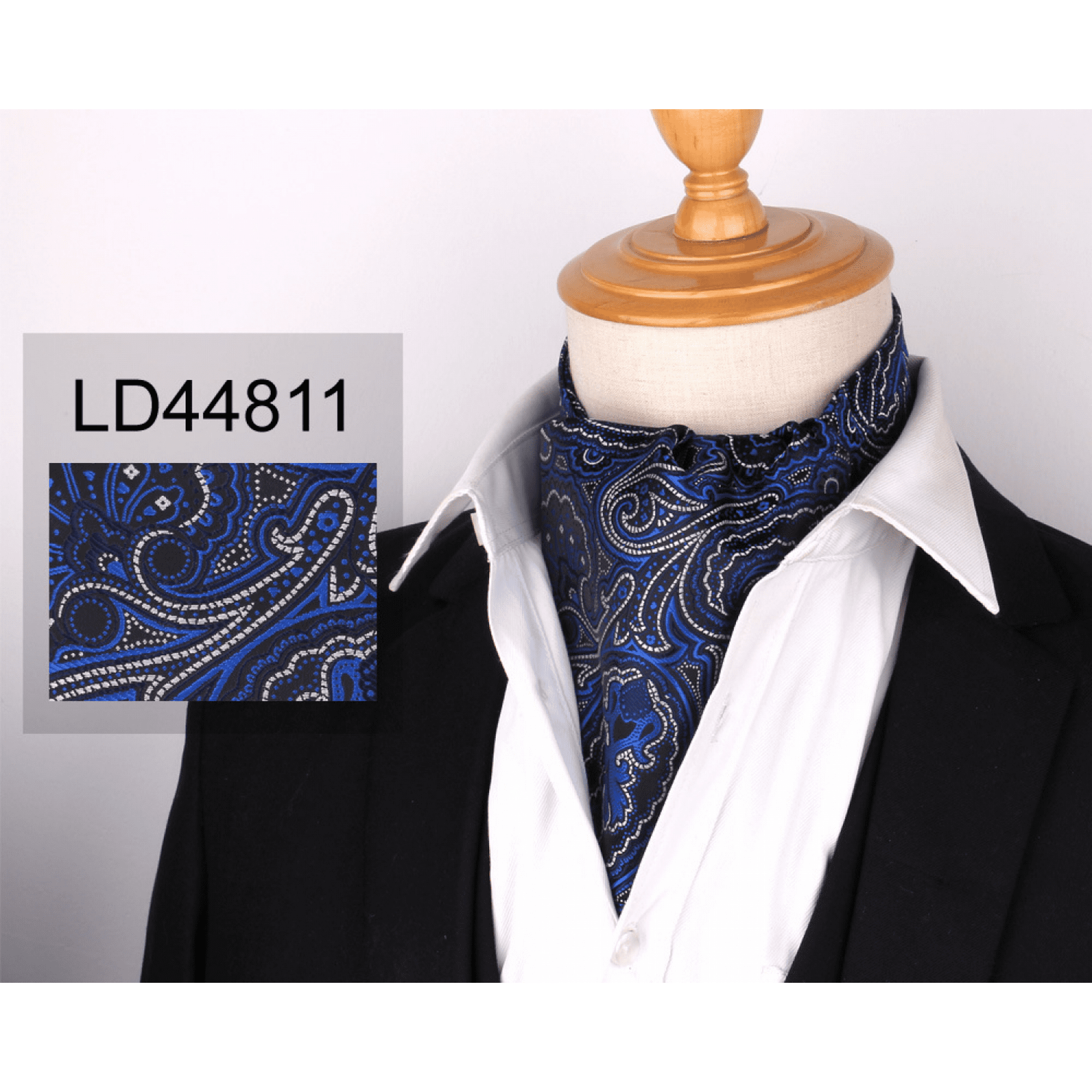 Cravate Ascot Paisley Pour Homme Avec Mouchoir De Poche Assorti - Accessoire De Mode Mariage - NEUF