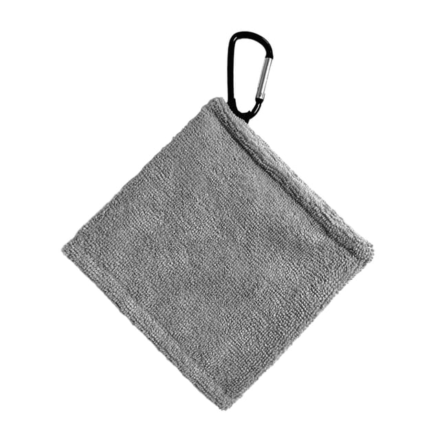 Toalla de pelota de golf con clip, accesorios de golf de tamaño pequeño, limpiador portátil de pelotas de golf Gris oscuro