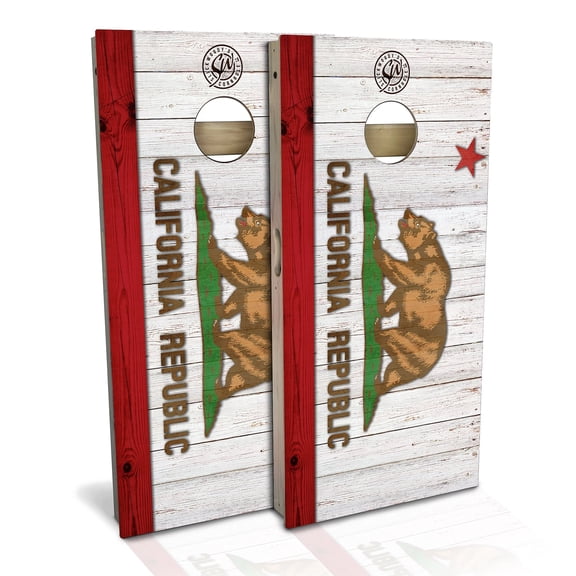 Skip's Garage | California Flag Cornhole Board Set | Includes Boards & Bags | Choose Your Size & Accessories