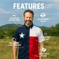 thumbnail image 3 of Texas Lone Star Flag Twill Shirt Men Short Sleeves Button Down 100% Brushed Cotton, Woodtone Buttons, Full Cut, 3 of 5