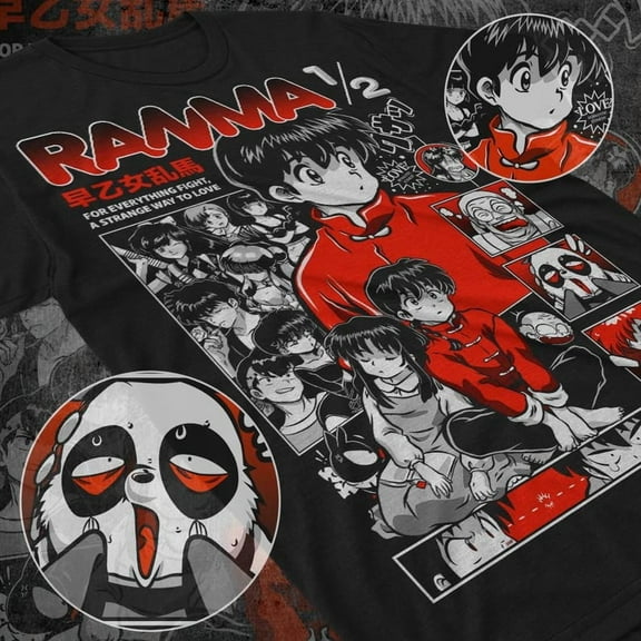 Unisex Ranma Saotome Anime T-shirt, Genma Panda Manga Shirt