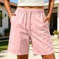 thumbnail image 5 of Aimik Women's Plus Size Athletic Shorts Solid Elastic Waist Shorts with Pockets and Drawstring Summer Comfortable Workout Bottoms, 5 of 6