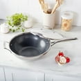 thumbnail image 3 of Henckels Paradigm Ceramic 12-inch Stainless Steel Dual Performance Wok with Lid, 3 of 10