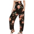 thumbnail image 1 of Pantalons Bas Imprimés à Rayures pour Femmes Pantalons Décontractés de Plage Pantalons de Yoga Décontractés pour Femmes Pantalons de Jogging Pantalons Harem Pantalons d'Hiver pour Femmes Grande Taille Robe Décontractée 3TG, 1 of 4
