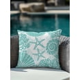 thumbnail image 3 of Outdoor Pillows Waterproof, Teal Coastal Throw Pillows with Inserts Included, Beach Starfish Nautical Coral Shell Summer Indoor Outdoor Decorative Lumbar Pillow for Bed/Couch/Patio 18"x18", 1Pcs, 3 of 8