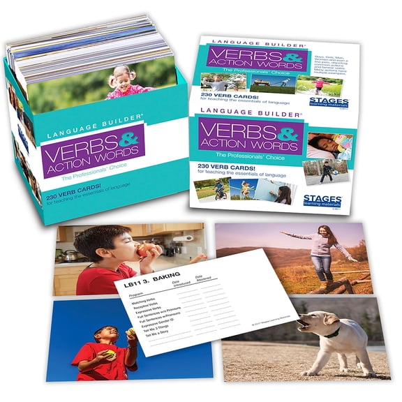 Stages Learning Materials Language Builder Picture Cards, Verbs