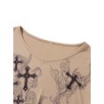 thumbnail image 3 of Vintage Fairy Print Long Sleeve Crop Top for Women Rhinestone Graphic T-Shirts Round Neck 90S Grunge Tees, 3 of 7