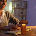 thumbnail image 6 of Pxyqht Wooden Mushroom Night Light, Rechargeable LED Lamp, Warm Light Bedside Essential, Cozy Ambient Lighting for Bedroom, 6 of 6