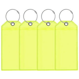 50 Pcs PP Plastic Key Tags Colorful Key Labels with Ring Useful Luggage  Tags Baggage Handbag ID Tags Key Tags with Container 