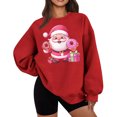 thumbnail image 2 of Craaazy Christmas Sweatshirts for Women Long Sleeve Christmas Graphic Print Loose Sweatshirt Gifts, 2 of 5