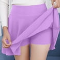 thumbnail image 3 of Womens Plus Size Skirts Solid High Waist Short A-Line Skirt With Built-In Shorts Running Tennis Sportswear Mini Skirts Sexy Stylish Party Dresses, 3 of 4