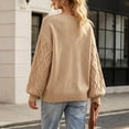 thumbnail image 5 of Edvintorg Womens Sweaters Floral Long Sleeve Casual Knit Sweater V Neck Loose Pullover Top Womens Fashion Khaki XL, 5 of 6