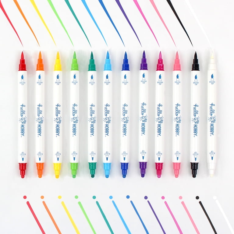Hello Hobby Acrylic Paint Markers, 12 Count, Dual Tip photo 3