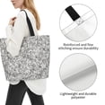 thumbnail image 3 of Disketp Silver Glitter Bolsa Tote Estampada para Mujer, Bolso de Hombro y de Mano para Compras y Viajes, 3 of 8