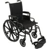 Roscoe Medical K41816DHFBSA K4-Lite Steel Wheelchair with Swing Away Footrests, 18", 300 lb Capacity