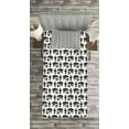 thumbnail image 3 of Ambesonne Egyptian Quilted Bedspread Set 2 Pcs, Hieroglyphic Pattern, Twin Size, Black and White, 3 of 3
