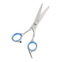 Unique Bargains Portable 6.69" Straight Scissors Hair Cut for Men Women Blue Gasket Ring