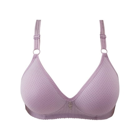 

BIZIZA Women Bralette 18 Hour Adjustable Straps Bras Full Coverage Support Women s Bra Light Purple 40