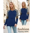 thumbnail image 2 of Women's Maternity Nursing Shirt Top Long Sleeve Patchwork Breastfeeding Clothes, 2 of 5