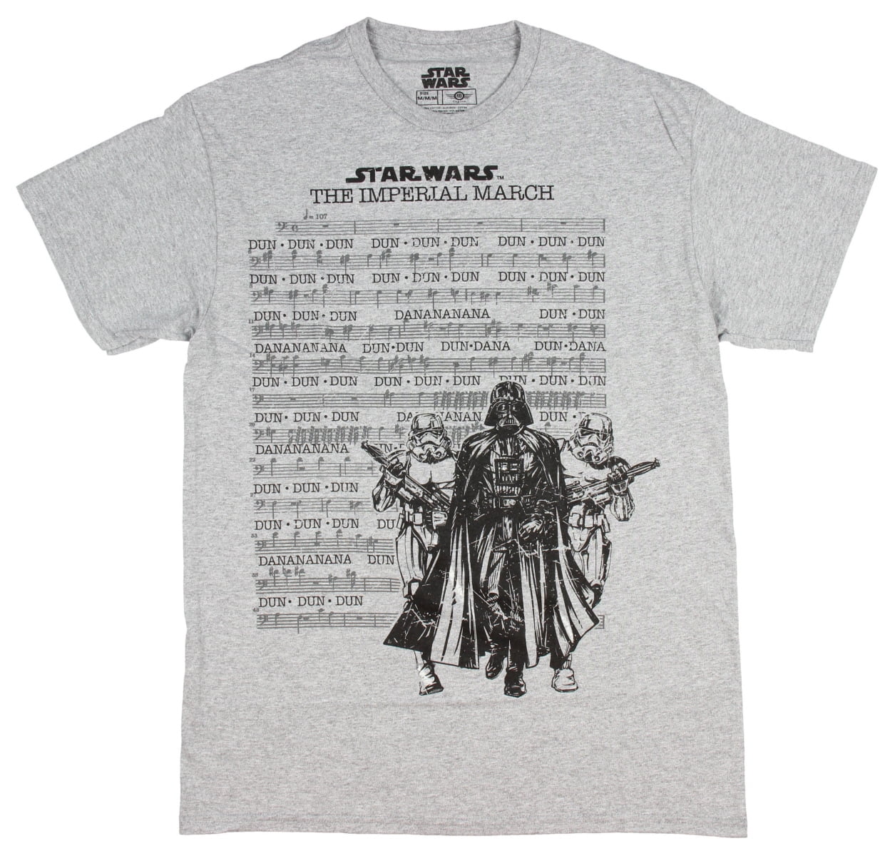 STAR WARS Camiseta para Hombre Darth Vader Imperial March Cotton Black 