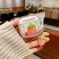 thumbnail image 3 of Compatible with AirPods 4th Generation(2024 Release),Cute Cartoon Clear Candy Color Design Headphone Case for Airpods 4 with Keychain for Ladies Girls (Strawberry), 3 of 9