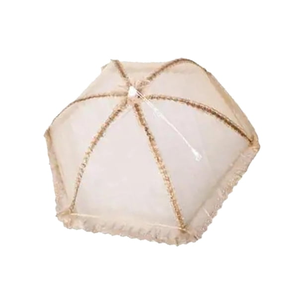 Cubierta de malla para alimentos, red de protección plegable para utensilios de cocina y parrilla. Redondo Dorado