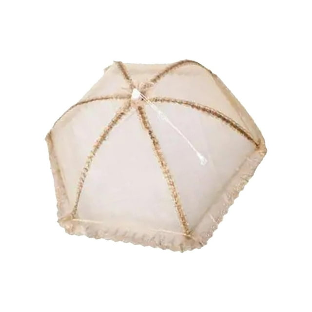 Cubierta de malla para alimentos, cubierta de cúpula para alimentos, platos multifuncionales, cuencos, cubiertas para platos para servir, utensilios d Redondo Dorado