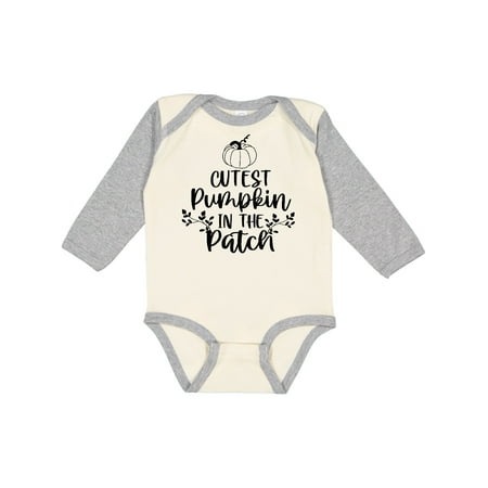 

Inktastic Thanksgiving Cutest Pumpkin in the Patch Gift Baby Boy or Baby Girl Long Sleeve Bodysuit