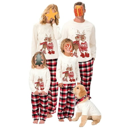 

Canis Family Christmas Match Pajamas Sets Nightwear Adult Women Mens Sleepwear Jammies