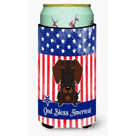 

Carolines Treasures BB3124TBC Patriotic USA Wire Haired Dachshund Chocolate Tall Boy Beverage Insulator Hugger Tall