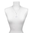 thumbnail image 3 of Delight Jewelry Acrylic 7/8" Ring Imitation Pearl Silver tone Elegant Infinity Lariat Necklace, 3 of 4
