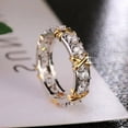 thumbnail image 3 of New Luxury Sparkling Zirconia Cross Ring for Women - Fashionable Simple Circle Design, 3 of 4