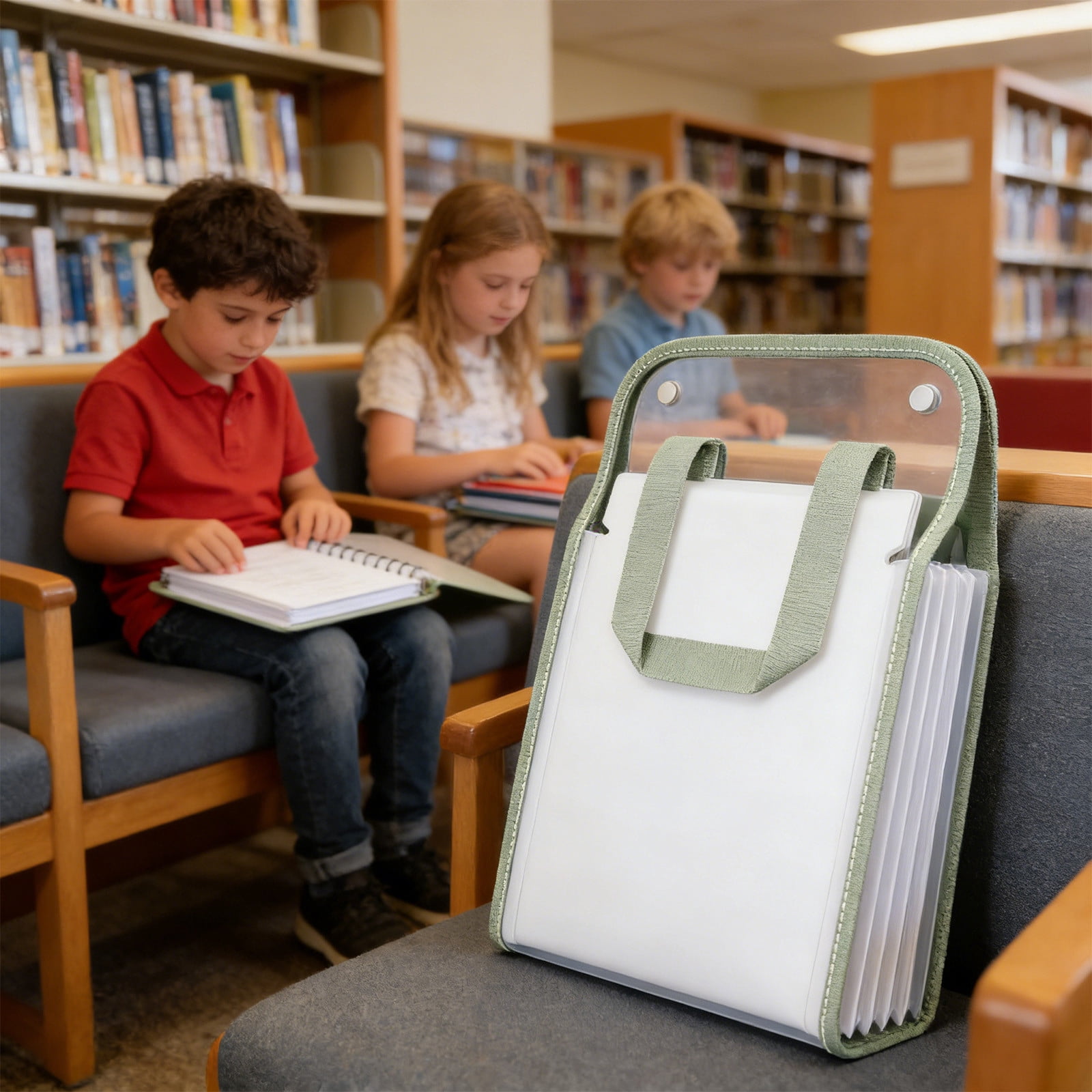 Accordion File Organizer with 13 Pockets for Documents, Expandable PVC Folder for School Papers, Office Files, and Exam Storage, Green, by IHXORA