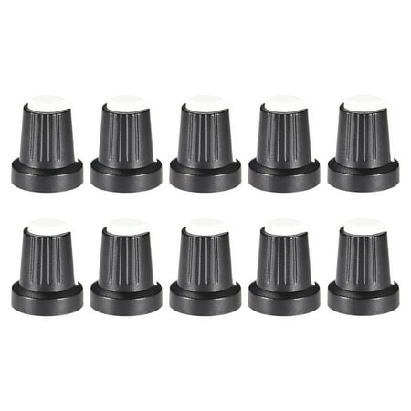 10 Pcs 6mm Shaft Hole Knob for Speaker Effect Pedal Amplifier Potentiometer Knob White Mark