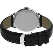 Timex Mens Easy Reader Bold 43mm Watch – Silver-Tone Case Black Dial with Black Leather Strap
