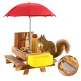 thumbnail image 1 of Comedero de madera para ardillas MIXXIDEA con cuenco de agua y paraguas, 1 of 7