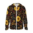 thumbnail image 2 of Uemuo Fall Sunflowers Leaves Pattern Women's Full Zip UPF 50+ Sun Protection Hoodie Jacket Long Sleeve Sun Shirt Hiking Outdoor Performance with Pockets-Medium, 2 of 9