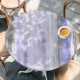 thumbnail image 4 of Purple Gray Ombre Round Tablecloth 55-60 Inch Round Fitted Table Cloth with Elastic Edge, Modern Abstract Art Oil Painting Waterproof Table Cover Protector for Outdoor Picnic Party Dining, 4 of 9