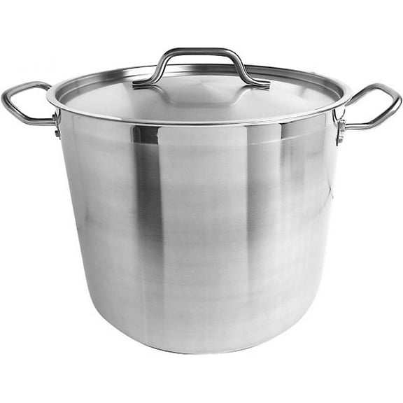 Truecraftware – 24 qt. Stainless Steel Stock Pot with Lid - Large Stock Pot Stew Pot Simmering Pot Soup Pot with Lid Oven Safe & Induction Ready NSF