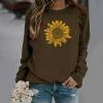 thumbnail image 1 of Chemises à Manches Longues pour Femmes Mode Tournesol Imprimé Femmes Manches Longues Chemises Décontractées Col Rond Sweat-Shirt Pull-Over en Vrac Tunique Femmes Tops d'Été pour Femmes 2023 Trendy, 1 of 8