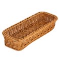 thumbnail image 1 of Beautiful Appearance Tableware Basket, Elegant Color Washable Picnic Basket With Tableware, For Restaurant, Hotel And Home Storing Forks, Spoons Coffee Color, 1 of 8