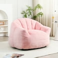 thumbnail image 3 of SEENYOO 41.40" Cloud Couch, Couches for Living Room, Bean Bag Chair with Armrests, High-Density Foam, Comfy Reading Chair for Adults, Multi-Room Use, Pink, 3 of 13