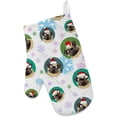 thumbnail image 2 of Dreamtimes Polyester Kitchen Oven Mitts Glove Potholder Apron 3Pcs Set Funny Pugs in Christmas Hat Non Slip Heat Resistant Mitts for Baking Cooking BBQ, 2 of 7