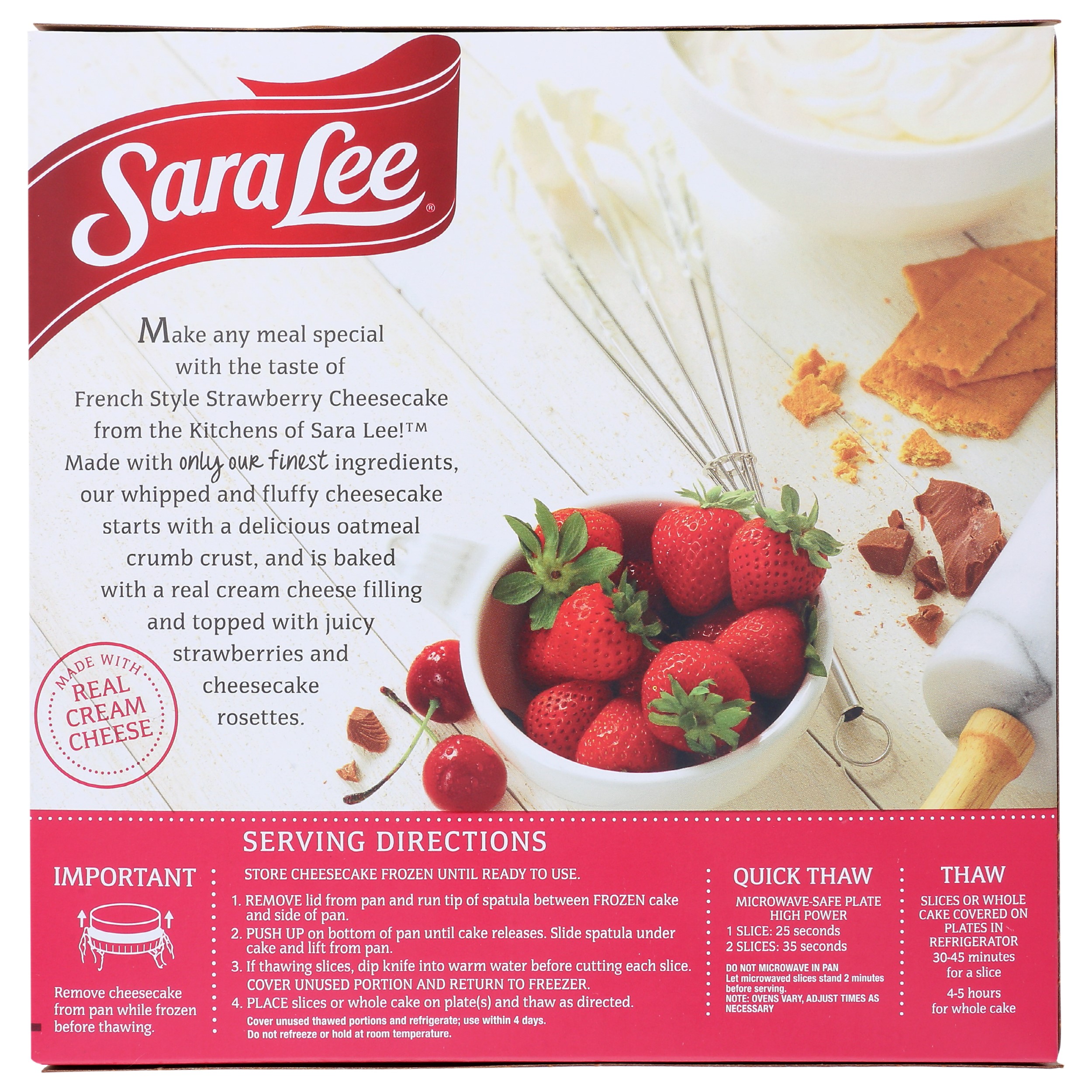 Sara Lee French Style Strawberry Cheesecake, Frozen Dessert, 26 oz Box - image 2 of 5