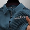 thumbnail image 5 of SGFCWSX Mens Polo Shirts Short Sleeve Woven Paisley Pattern Slim Fit Casual Golf Shirts for Men Blue Size XL, 5 of 5